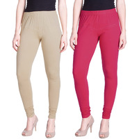 Lyra Women Solid Premium Cotton Churidar Leggings | Mid-Waist | Fashionwear