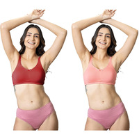 Lyra 515 Valentina Full Covarage Solid Coloured Premium Cotton Moulded Bra For Women (Pack Of 2) Multicolour