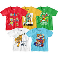 Bon Organik Boy's Regular Fit T-Shirt (Bon15062_Multi