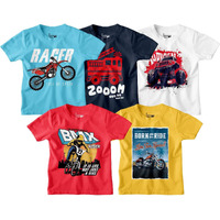 Boy Graphic Printed Pack Of 5 Combo Tees (Bon15056_6-7Y)