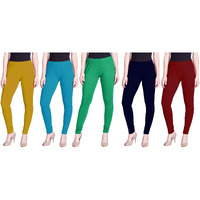 Lyra Women Solid Premium Cotton Churidar Leggings | Mid-Waist | Fashionwear