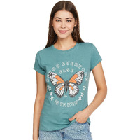 Lyra Women Round Neck Printed Tshirt