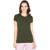 Lyra Women Solid Round Neck Tshirt