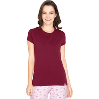 Lyra Women Solid Round Neck Tshirt