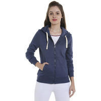 Campus Sutra Women's Cotton Jacket (Azw17_Zh_W_Pln_Dn_Az_S, Denim, Small)