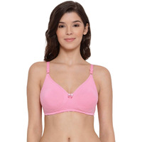 Lyra Women's Cotton Non Padded Wire Free Seamless Bra Baby Pink