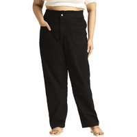 High Star Women's Straight High Rise Jeans (Hswjnsxl1794_Black, 44