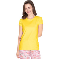 Lyra Women Solid Round Neck Tshirt