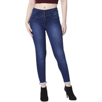 High Star Women High Waist Slim Fit Stretchable Jeans(Blue-2, 32)