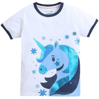 Bumzee White Girls Half Sleeves T-Shirt Age - 5-6 Years (Peb9408I-Wht)