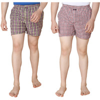 Lux Venus Combed Cotton Cheked Assorted Boxer Shorts For Men