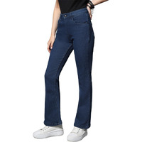 High Star Clothing Women High Rise Bootcut Stretchable Jeans(Blue-1, 34)