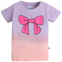 Bumzee Girls Cotton Regular Fit Half Sleeve T-Shirt Lavender & Peach - 3-4 Years (Peb10511G-Lvd)
