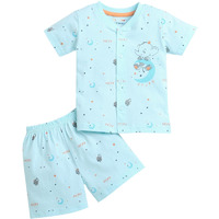 Bumzee Powder Blue Baby Boys Half Sleeves Jabla & Short Set Age - 6-9 Months (Peb9112D-Pbl)