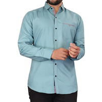 Colebrook Men's Solid Relaxed Fit Cotton Casual Shirt With Spread Collar & Full Sleeves (Medium, Pistachio)