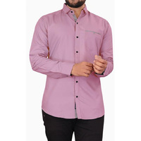 Colebrook Men's Solid Relaxed Fit Cotton Casual Shirt With Spread Collar With Pocket & Full Sleeves (X-Large, Mauve)