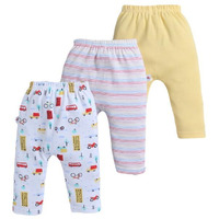 Bumzee Baby Boys Cotton Diaper Pants/Leggings/Pyjamas Yellow & White - 0-3 Months (Peb10431B-Ylw)