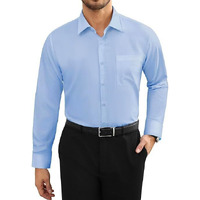 Cb-Colebrook Men's Cotton Casual Classic Design Button Up Shirt With Chest Pocket, Male Clothes For Spring And Fall Business Occasion (Medium, Light Blue)