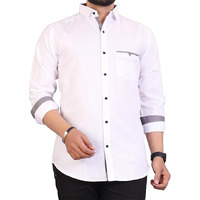 Cb-Colebrook Men Cotton Solid Relaxed Fit Casual Shirt (C-1030_White)
