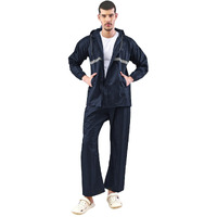 Lux Venus Reflecting Design Tapping Rain Suit For Men Navy