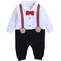 Bumzee Black & White Boys Full Sleeves Trendy Sleepsuit Age - 6-9 Months (Peb9087D-Blk.Wht)