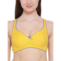 Clovia Women's Cotton Half Cup Bra (Br0584P02_Yellow_38C)