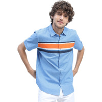 Ketch Men's Slim Fit Shirt (Khsh000508_Blue/Orange