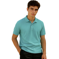 Nobero Men's Solid Regular Fit Polo Shirt (1M-Twpo-R0002-Bl_Aqua Blue