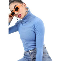 Ketch Acrylic Womens Full Sleeve Slim Fit Sweater Khsw000006 Blue S