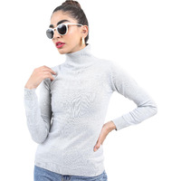 Ketch Acrylic Womens Full Sleeve Slim Fit Sweater Khsw000008 Grey L