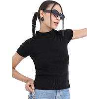 Ketch Acrylic Womens Half Sleeve Slim Fit Sweater Khsw000019 Black M