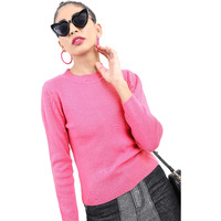 Ketch Acrylic Womens Full Sleeve Slim Fit Sweater Khsw000024 Pink M