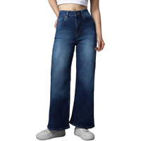 High Star Women Blue Stretch Wide Leg Fit Jeans_32