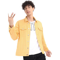 Ketch Mens Full Sleeve Trucker Fit Jacket Khjk000087 Yellow L