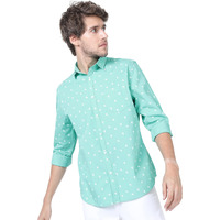 Ketch Men's Slim Fit Shirt (Khsh000723_Green M)