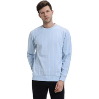 Dennis Lingo Light Blue Stripe Mock Neck Sweatshirt (Dlmssw23030_Lb_Xxl)
