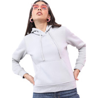 Ketch Women's Polyester Hooded Neck Sweatshirt (Khss000174_Grey