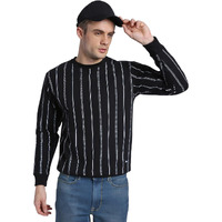 Dennis Lingo Black Stripe Mock Neck Sweatshirt (Dlmssw23030_Bk_Xxl)