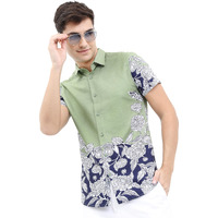 Ketch Men Olive Slim Fit Shirt