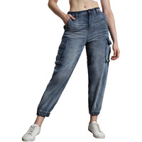 Hubberholme Women Blue Summer Cotton Relaxed Fit Jeans