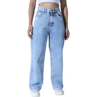 Hubberholme Women Blue Cotton Relaxed Fit High-Rise Jeans