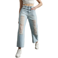 Hubberholme Women Blue Summer Cotton Tapered Fit Jeans