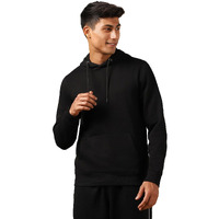 Nobero Elegant Unisex Black Cotton Solid Plain Hoody Sports Winter Gym Workout Running Travel Trekking Hooded Sweatshirts And Hoodies For Unisex Cotton Winter Casual Wear Without Zipper-Xl