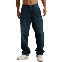 Hubberholme Men Blue Cotton Straight Fit Mid-Rise Solid Jeans