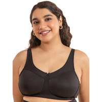 Nykd Everyday Cotton Minimiser Bra For Women Non Padded, Full Coverage, Wire Free Bra, Nyb189, Jet Black, 40D, 1N