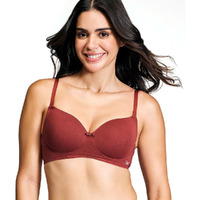 Nykd (Nyb198 Cotton Lightly Padded & Non Wired T-Shirt Bra For Women | Medium Coverage Bra With Soft Detachable Straps | Ideal For All Day Comfort - Brown