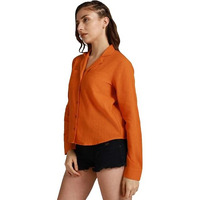 High Star Cotton Women's Regular Fit Shirt (Hswshw23001Fk_Or_Orange, Small