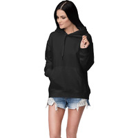 Nobero Black Cotton Womens Girls Ladies Hoody Warm Winter Wear Plain Gym Yoga Workout Travel Hooded Sweatshirts And Hoodies For Womens Girls Ladies Winter Cotton Hoodies | Xs