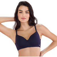 Nykd (Nyb198 Cotton Lightly Padded & Non Wired T-Shirt Bra For Women | Medium Coverage Bra With Soft Detachable Straps | Ideal For All Day Comfort - Navy