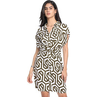 Dennis Lingo Dl Woman Brown Printed Dress (Dlwdrw23011_Bn_Xxl)